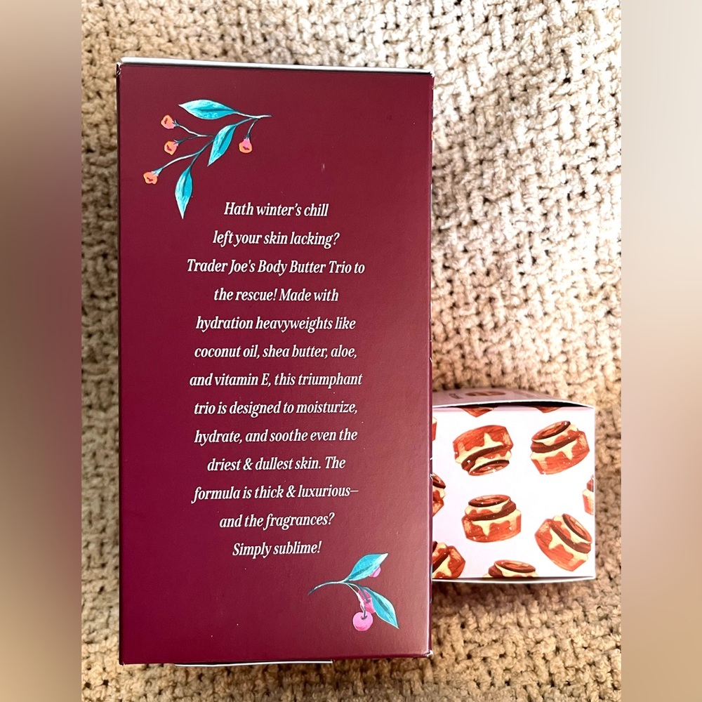 Trader Joe's Body Butter Trio and Cinnamon Roll Lip Mask Set - free TJs fall bag - Picture 5 of 6